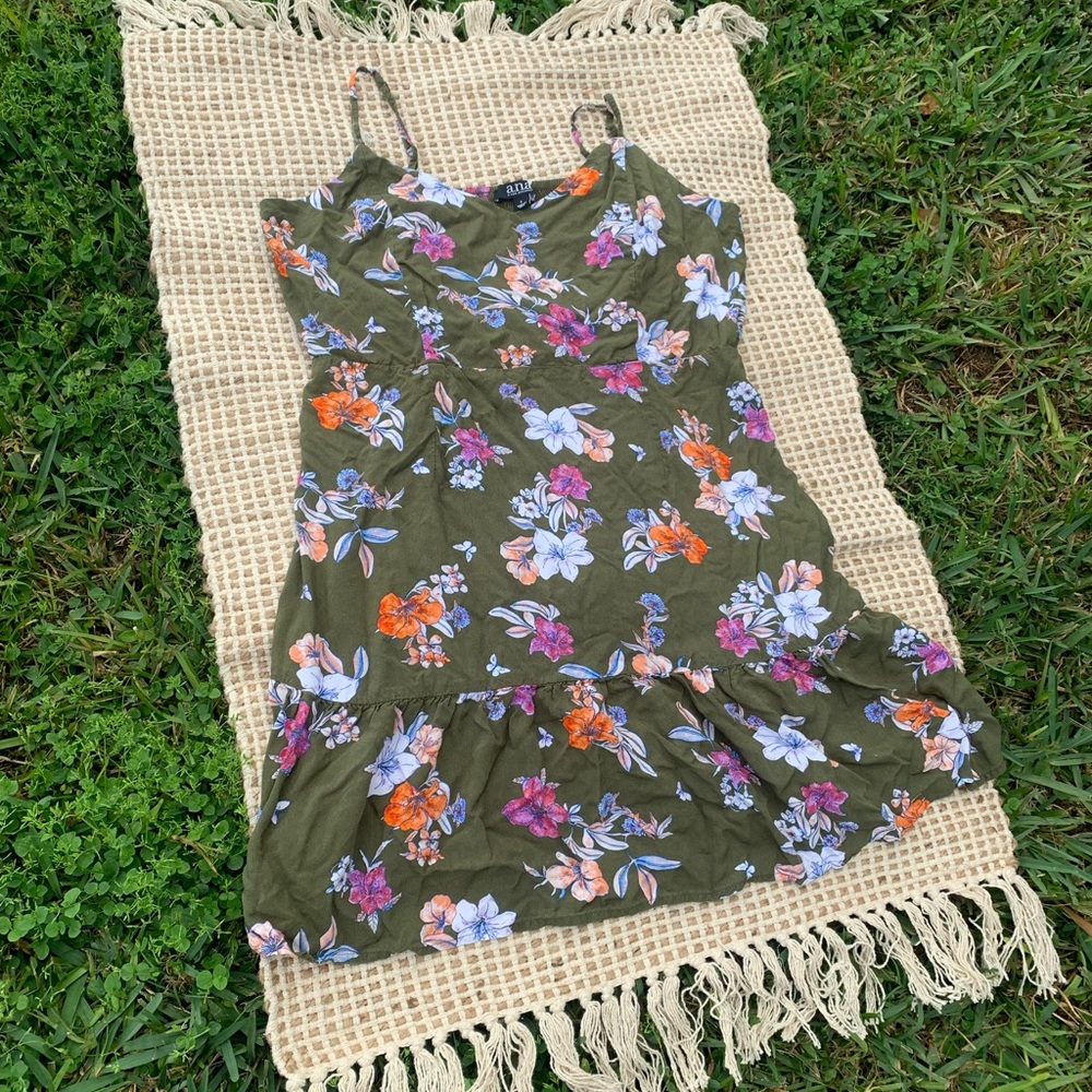 Green floral dress